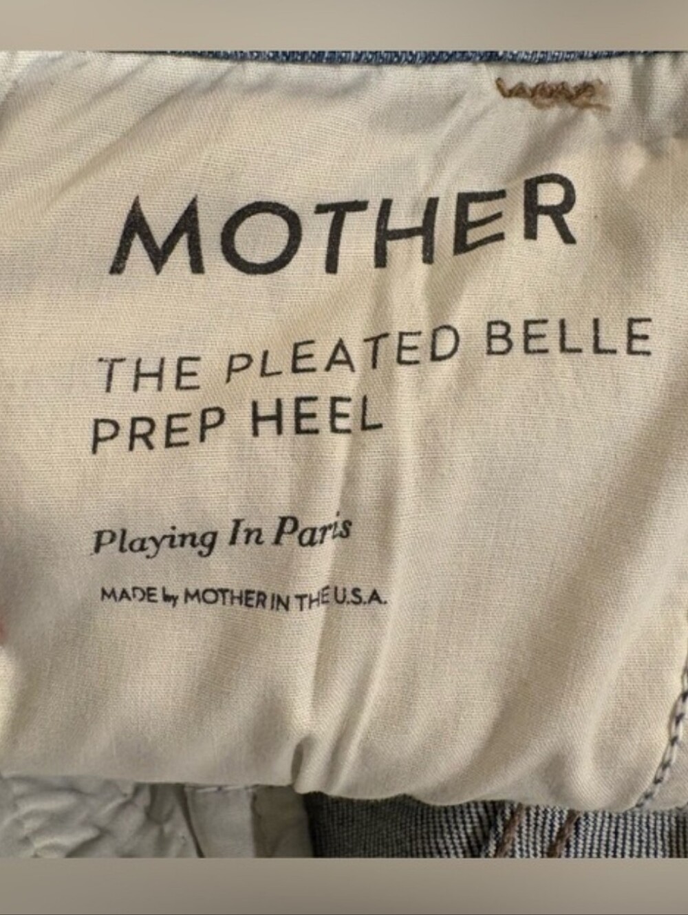 MOTHER x Clare V The Pleated Belle Prep Heel Playing in Paris Wide Leg 29 NWT - Picture 10 of 12